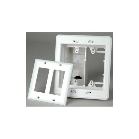 two-gang commercial metal recessed tv box white|2 gang recessed duplex receptacle.